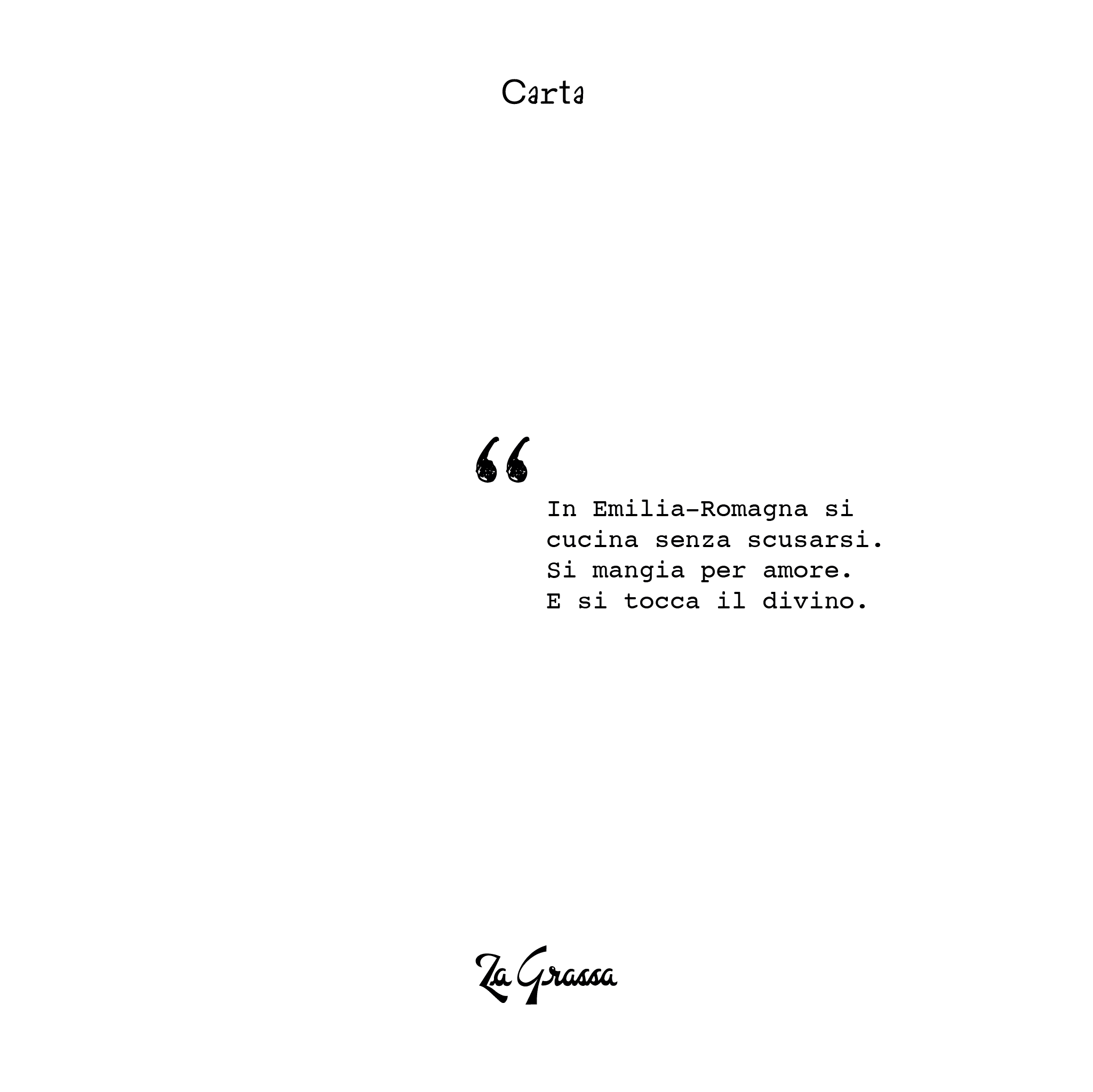 Página 1 de la carta de Osteria La Grassa