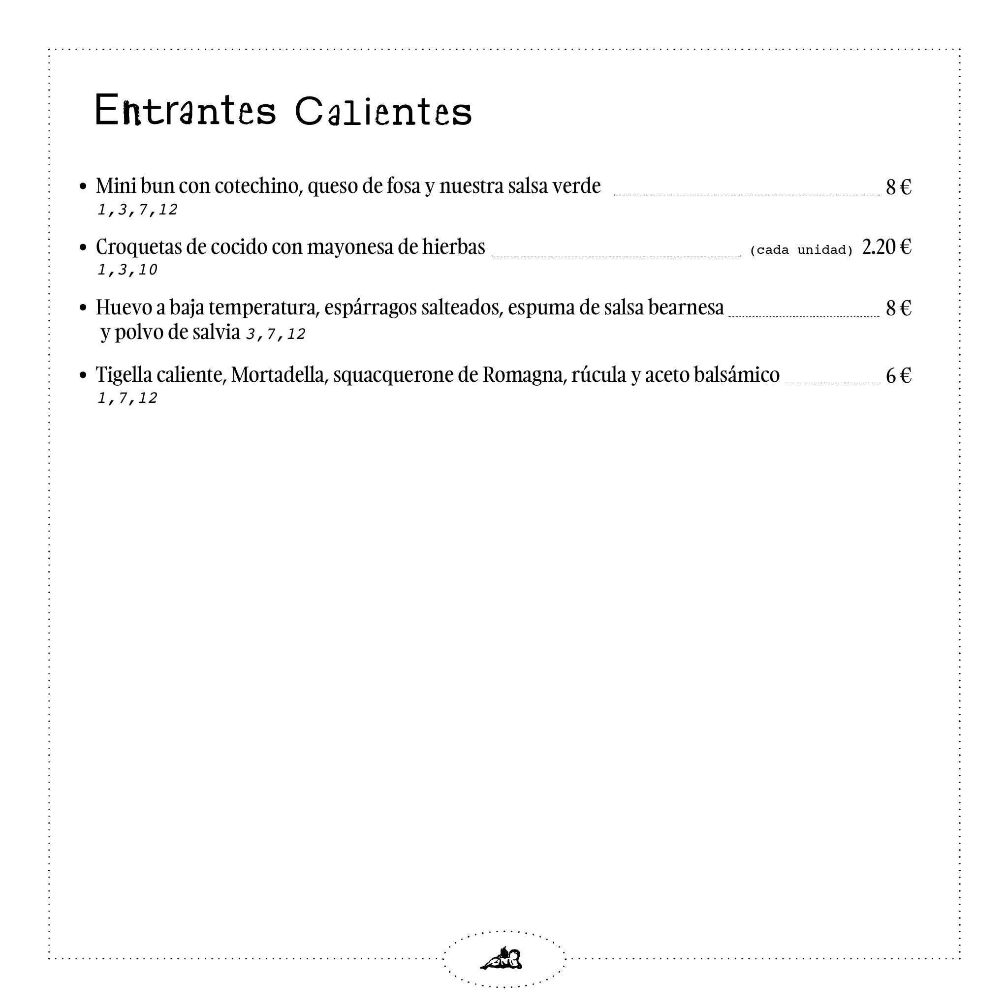 Página 3 de la carta de Osteria La Grassa