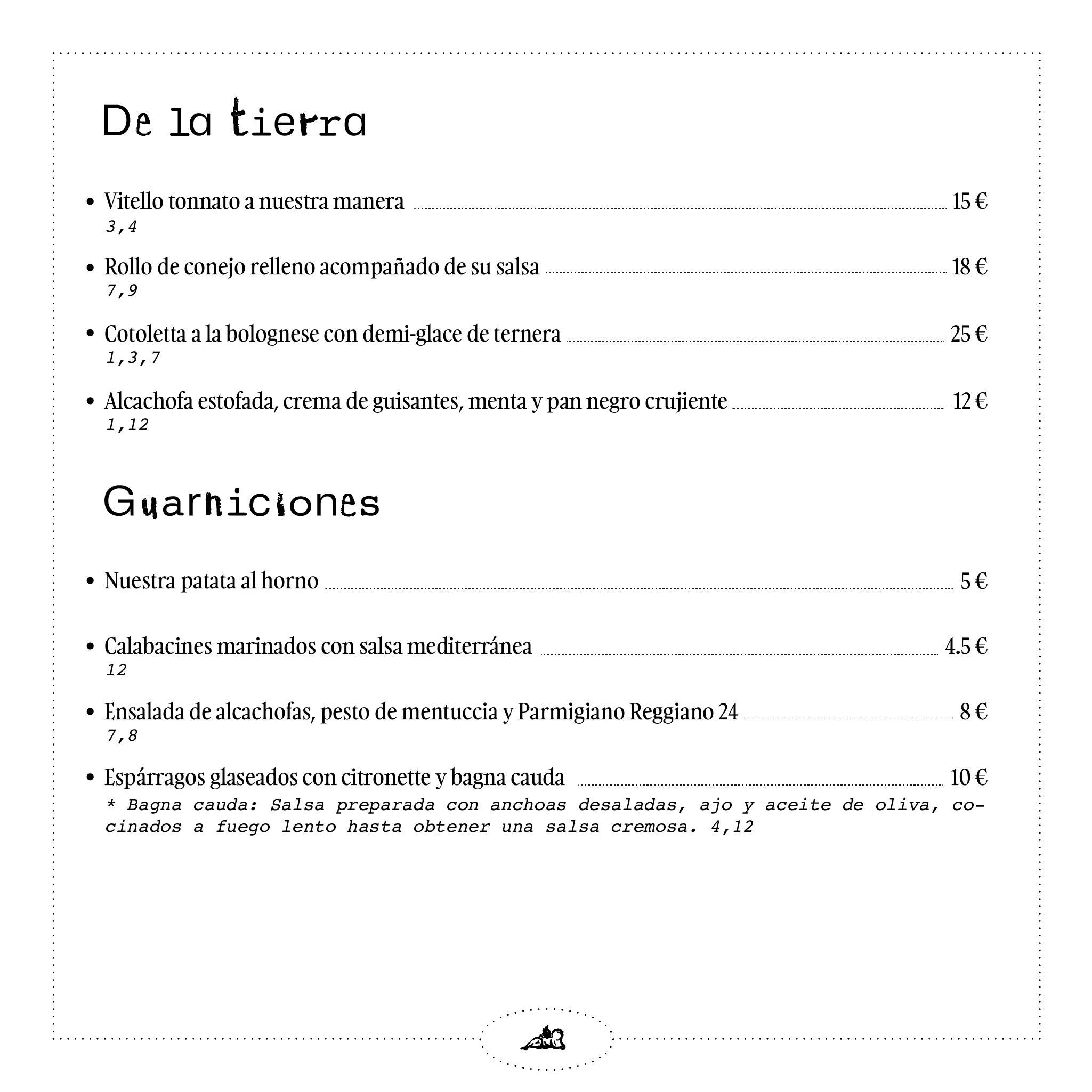 Página 5 de la carta de Osteria La Grassa