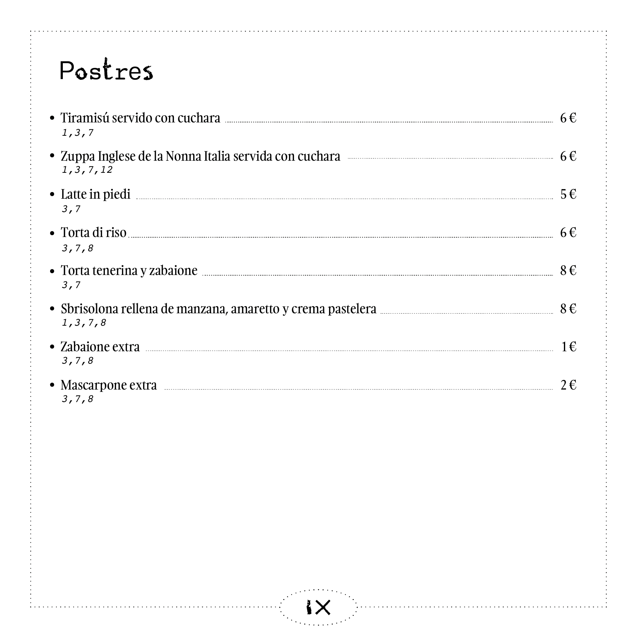 Página 6 de la carta de Osteria La Grassa